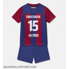 Barcelona Andreas Christensen #15 Kotipaita Lapsille 2023-24 Lyhythihainen (+ shortsit)